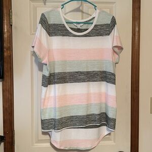 Short sleeve light white sweater size large